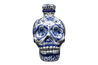 Hand Painted Ceramic Skull Decanter 600ml - White/Blue